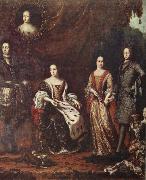 unknow artist The Caroline envaldet Fellow XI and his family pa 1690- digits oil painting on canvas